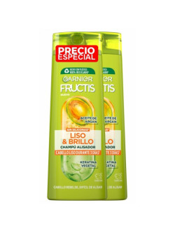 Fructis champu liso brillo 380 ml duplo