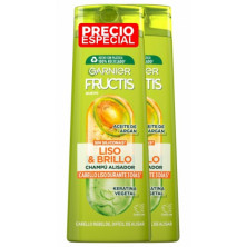 Fructis champu liso brillo 380 ml duplo