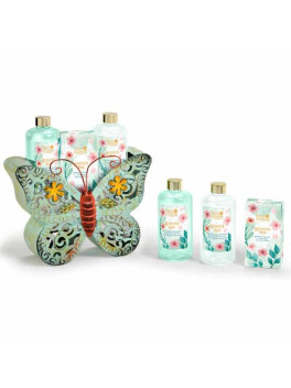 Bon matin cesta baño mariposa metálica