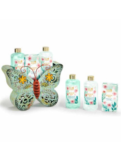 Bon matin cesta baño mariposa metálica