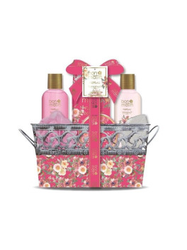 Bon-matin cesta baño nat metal floral 2864