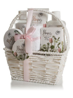 Set baño en cesta blanca pok1595