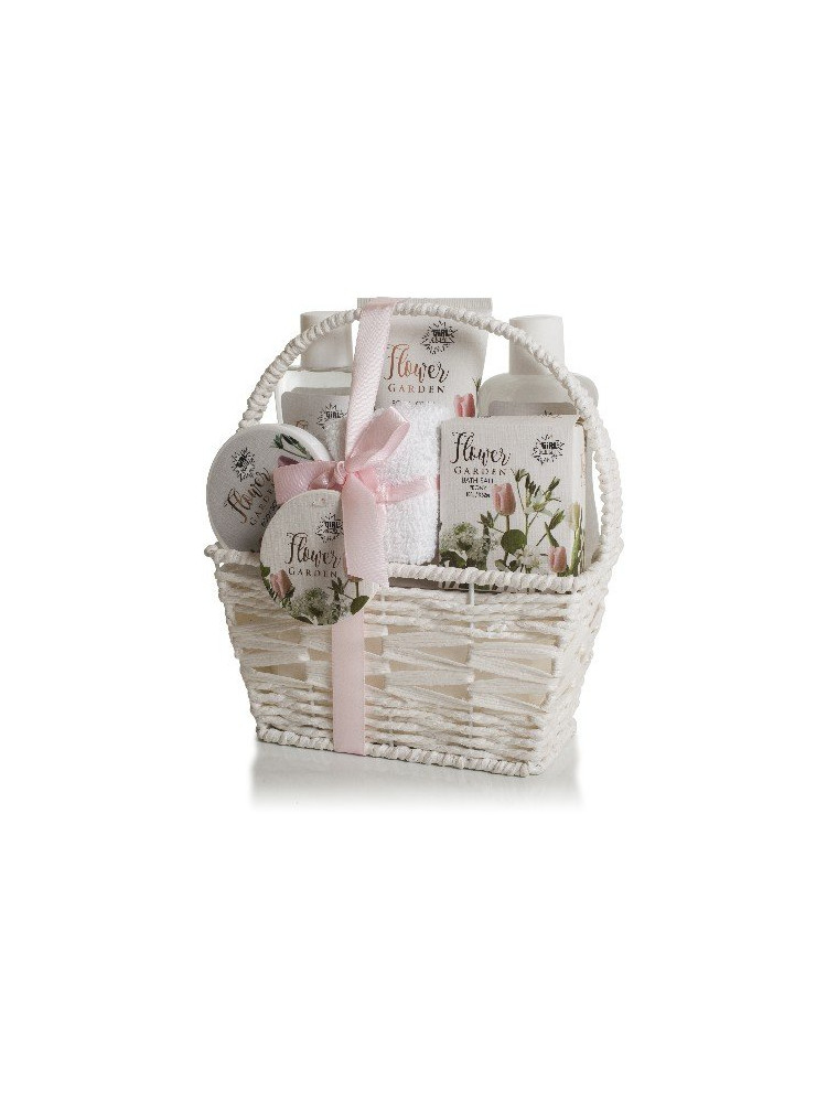 Set baño en cesta blanca pok1595