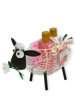 Set baño en cesta blanca pok1595