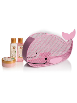 Set baño ballena rosa metal pok1846